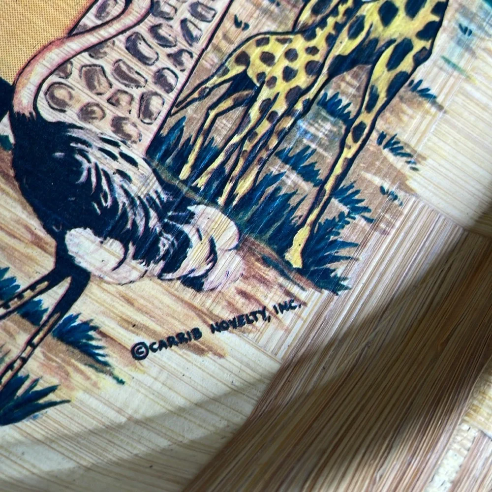 Vintage Memphis Zoo bamboo bar tray